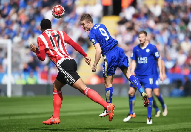 Jamie Vardy in action for Leicester