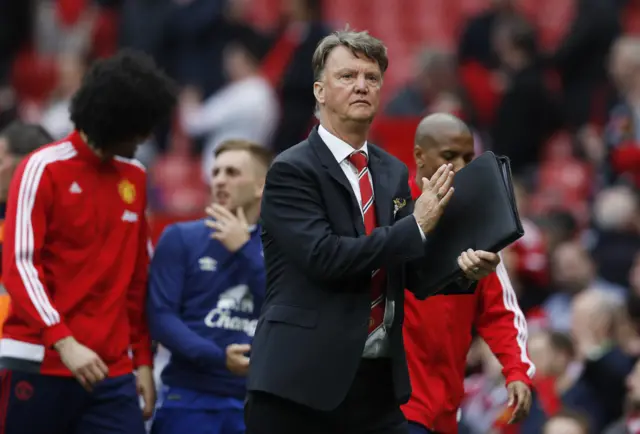 Louis van Gaal celebrates