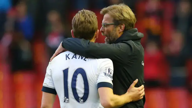 Harry Kane and Jurgen Klopp