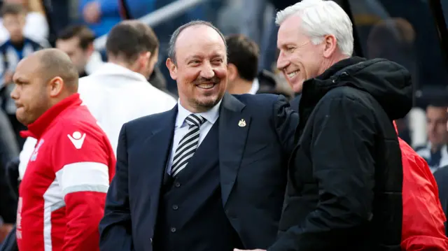 Alan Pardew and Rafael Benitez