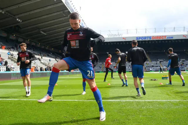 Crystal Palace players warm up