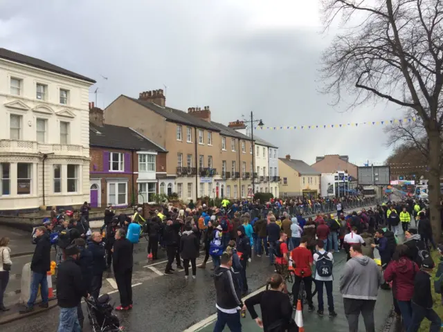 Crowds in Doncaster for the Tour de Yorkshire