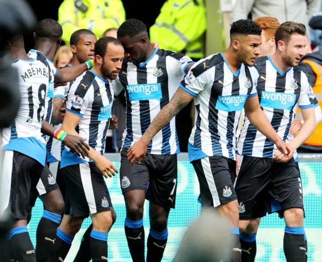 Newcastle players celebrate