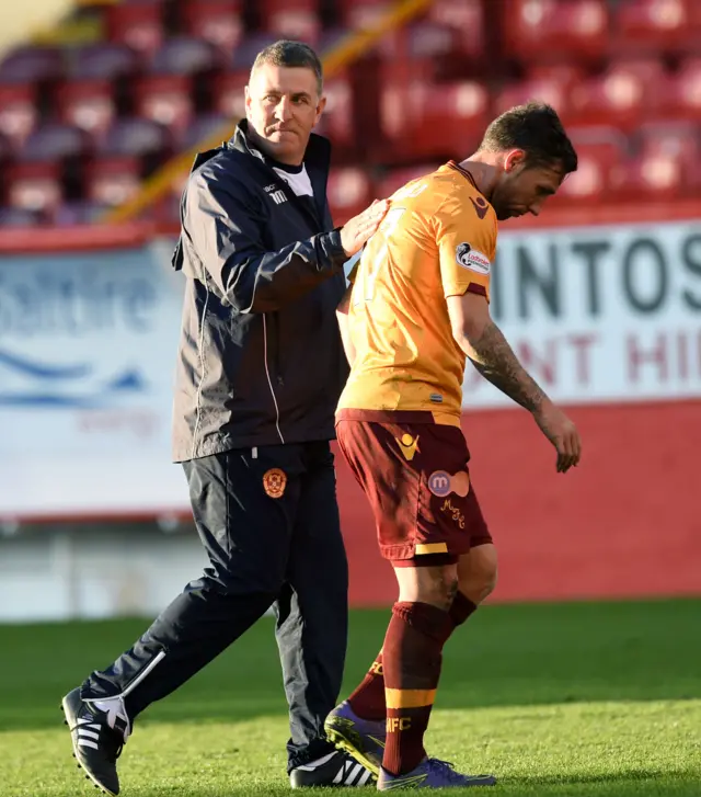 Motherwell boss Mark McGhee with striker Scott McDonald