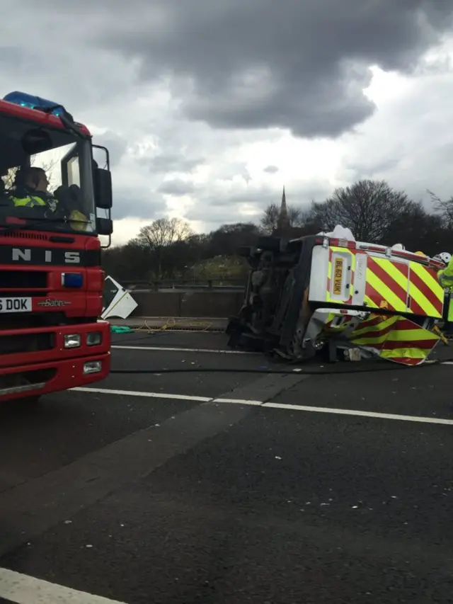 Overturned van