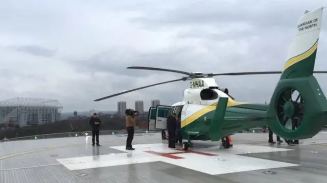 A Great North Air Ambulance Service helicopter