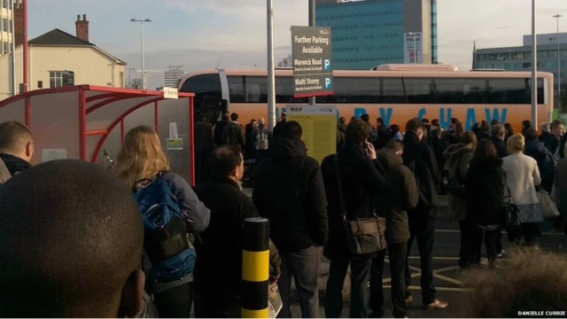 Queues in Birmingham International Station