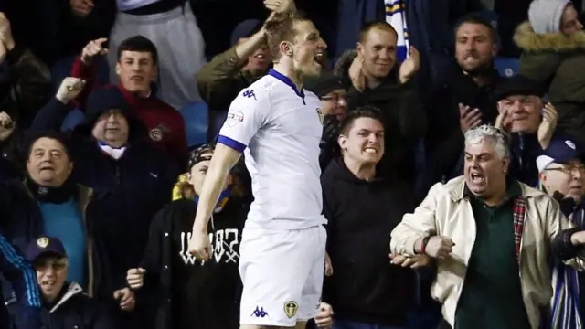 Chris Wood of Leeds United celebrates