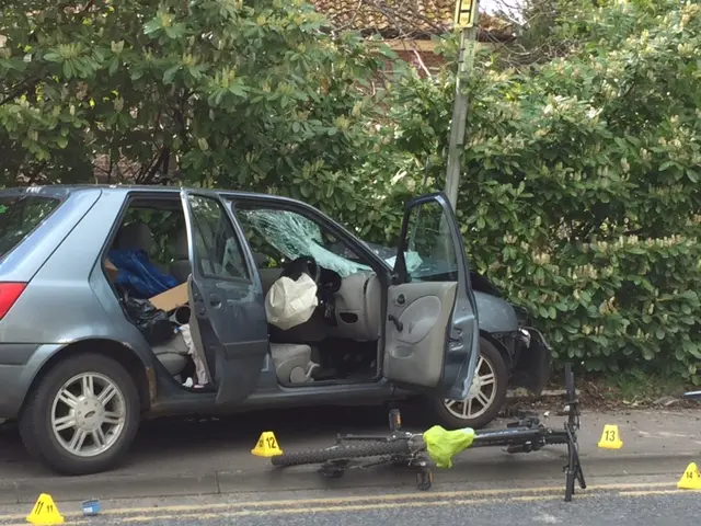 Madingley Road crash scene