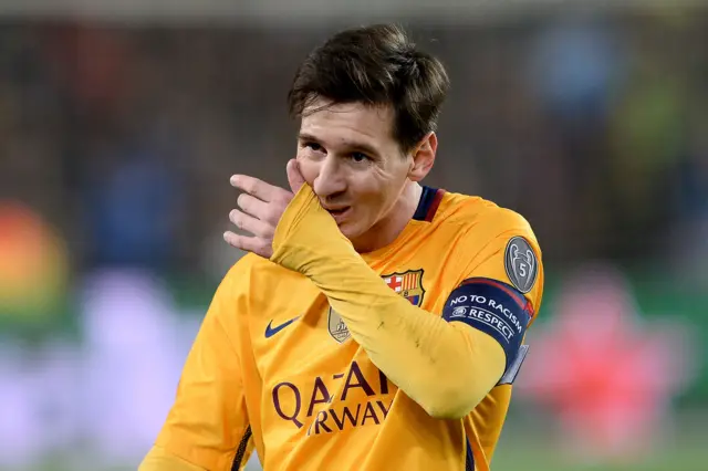 Lionel Messi gestures