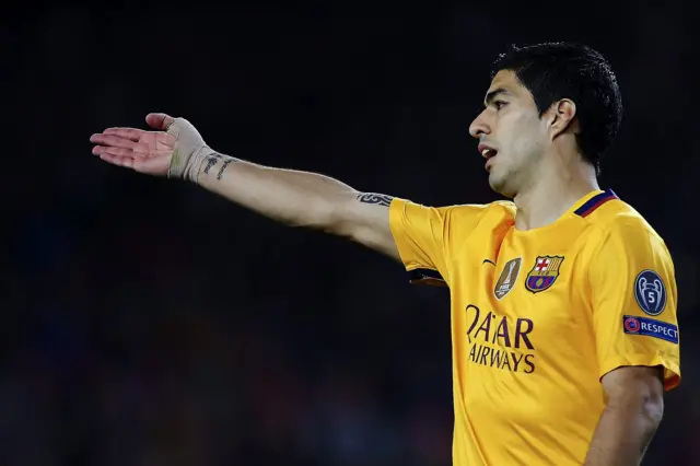 Luis Suarez reacts