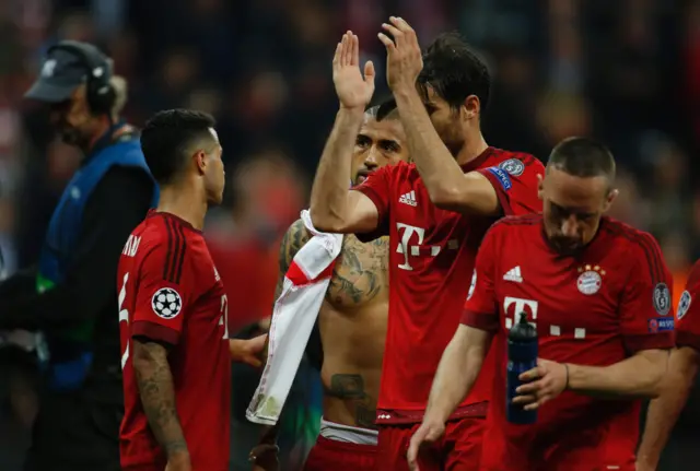 Bayern Munich's players at full-time