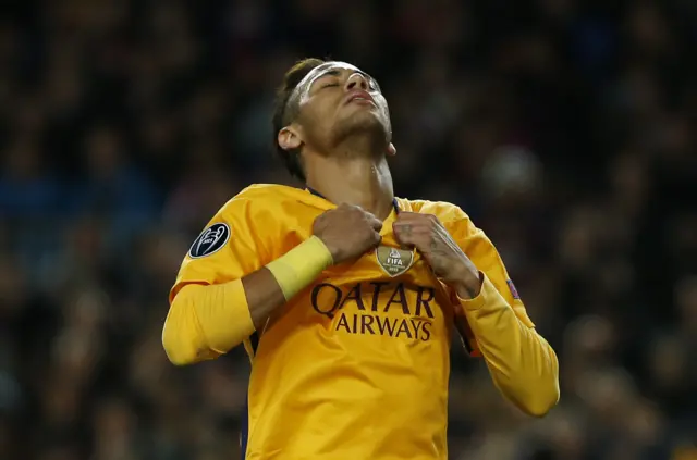 Neymar looks dejected