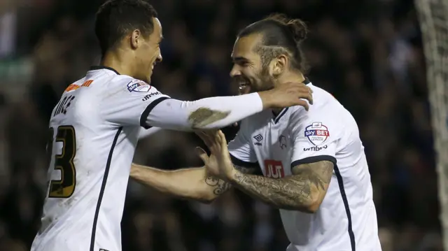 Bradley Johnson celebrates