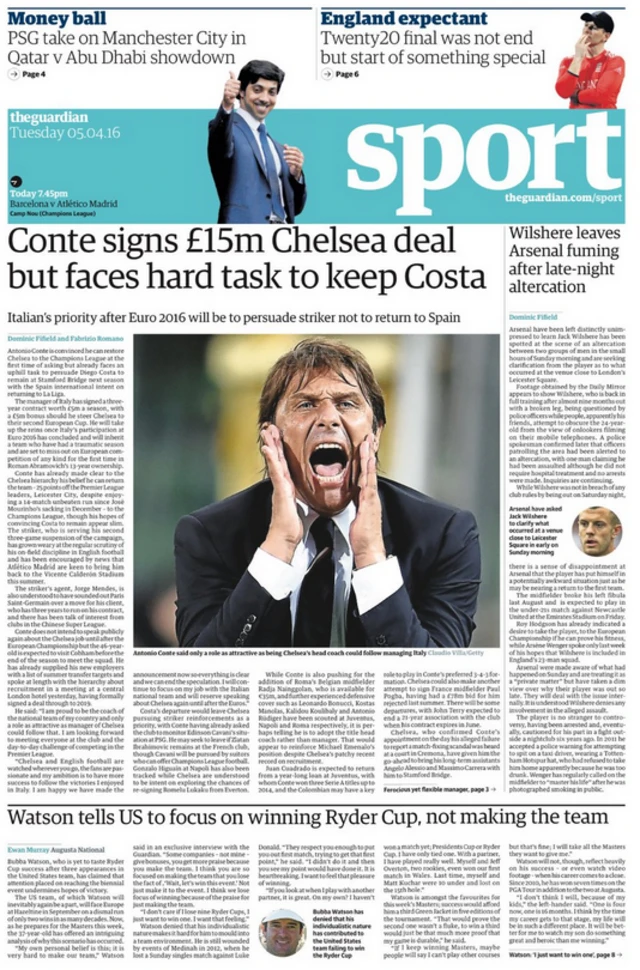 Guardian back page