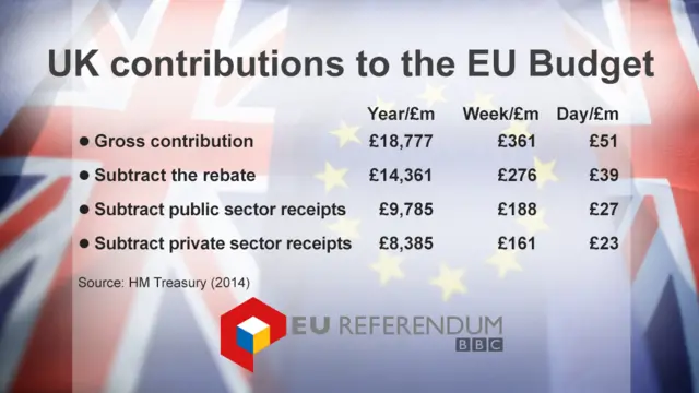 Datapic showing UK contributions to EU Budget