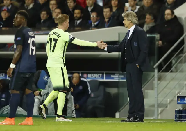 Kevin De Bruyne as he is substituted