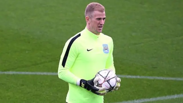 Joe Hart at the training