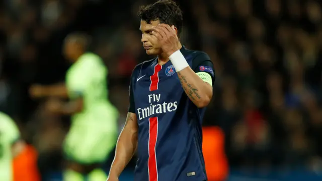 Thiago Silva looks dejected