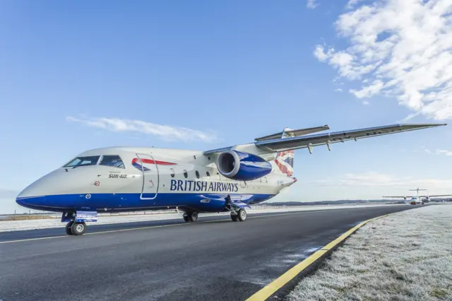 SUN-AIR 32-seater Dornier jet