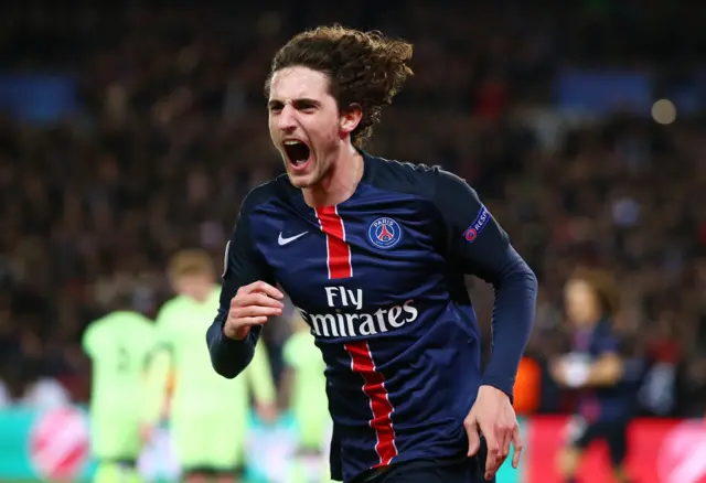 Adrien Rabiot celebrates