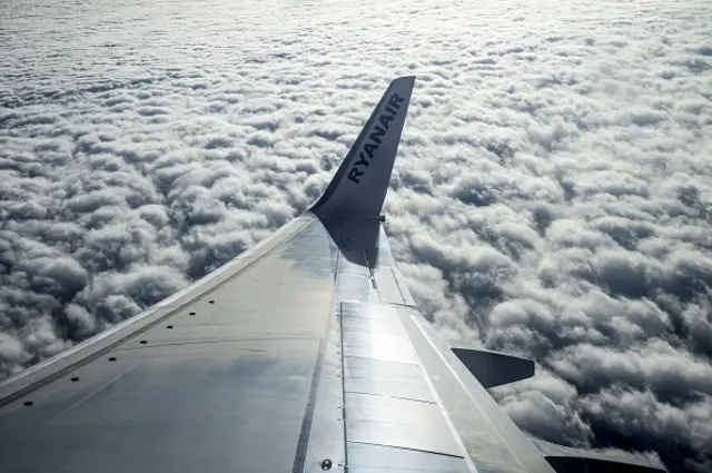 The logo of Irish low-cost carrier Ryanair