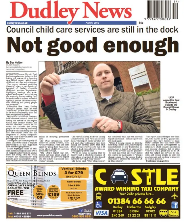 Dudley News frontpage