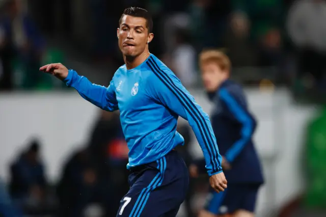 Cristano Ronaldo during warm up