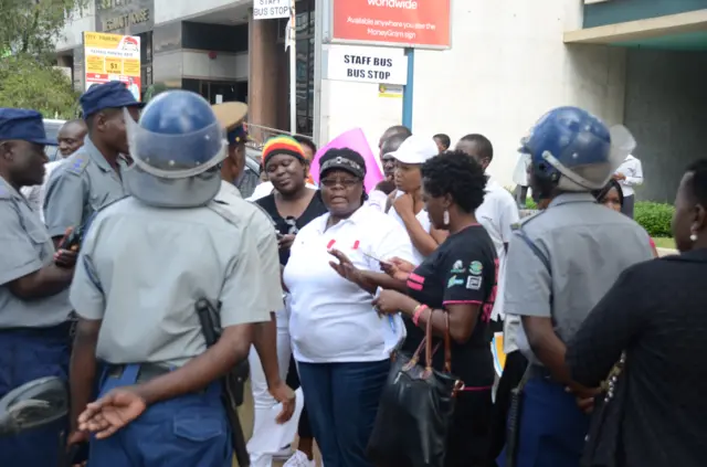 Protesters in Harare