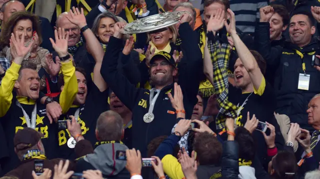 Jurgen Klopp and Bundesliga trophy