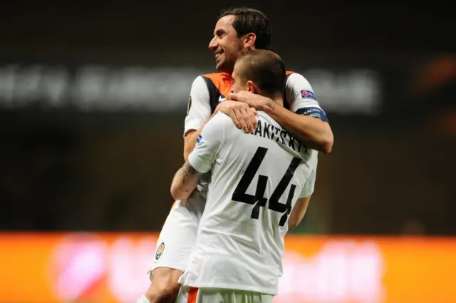 Darijo Srna of Shakhtar Donetsk celebrates