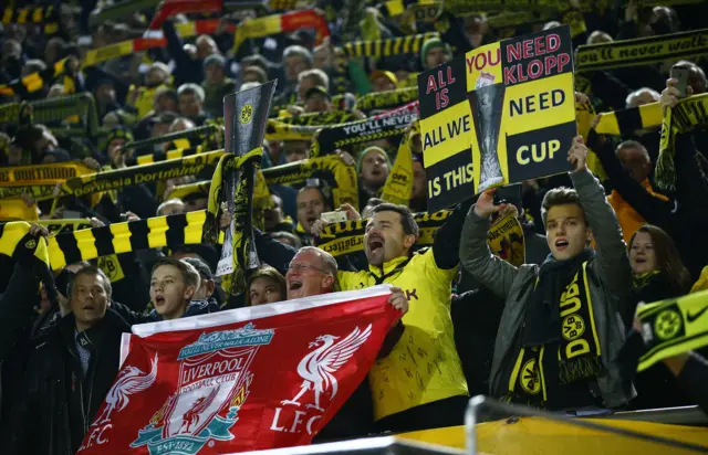 Liverpool and Dortmund fans