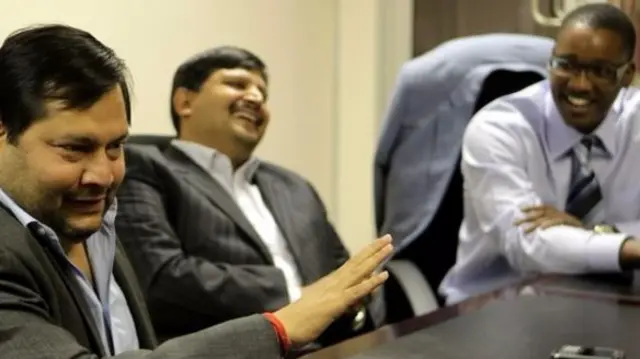 Ajay and Atul Gupta (L) and Duduzane Zuma (R)