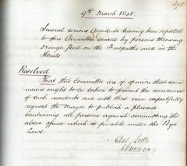 Council committee notes from 1848
