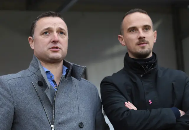 Belgium manager Ives Serneels and England boss Mark Sampson before the game