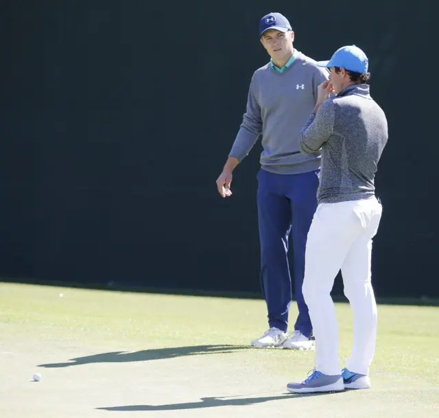 Spieth and McIlroy on course