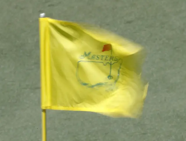 Masters flag flaps in the wind