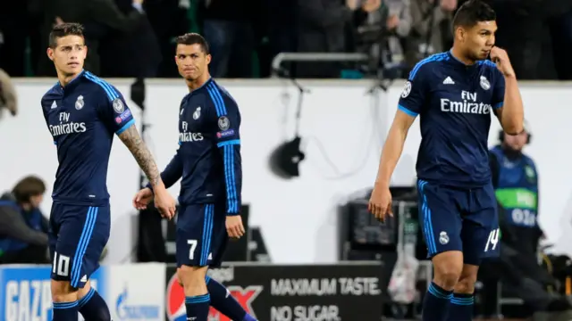 James Rodriguez, Cristiano Ronaldo and Casemiro