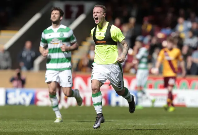 Leigh Griffiths celebrates for Celtic