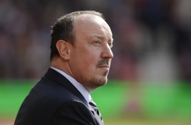 Rafael Benitez looks on