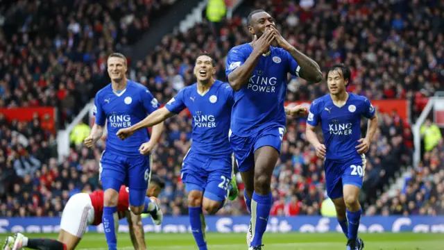 Wes Morgan celebrates