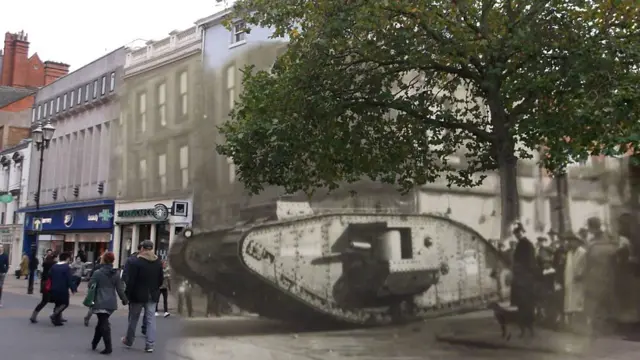 tank in Lincoln High Street