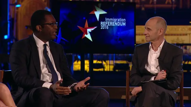 Kwasi Kwarteng talking with Evan Davis