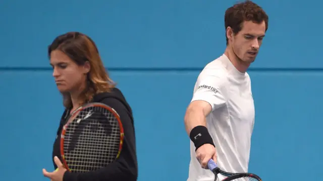 Andy Murray (right) and Amelie Mauresmo