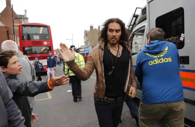 Russel Brand arrives