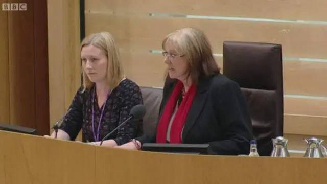 Elaine Smith in the presiding officer's chair