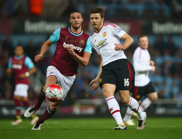 Andy Carroll and Michael Carrick