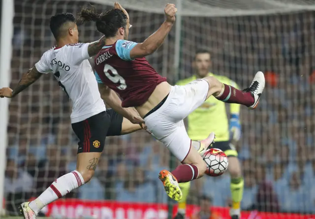 Marcos Rojo and Andy Carroll