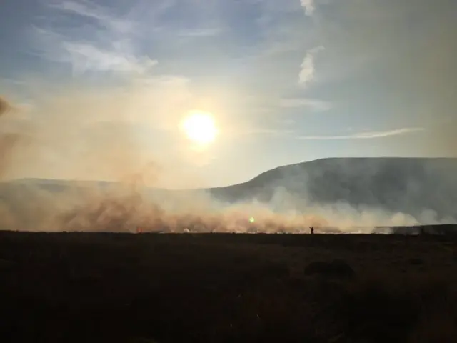 Fire fighters on Moorland