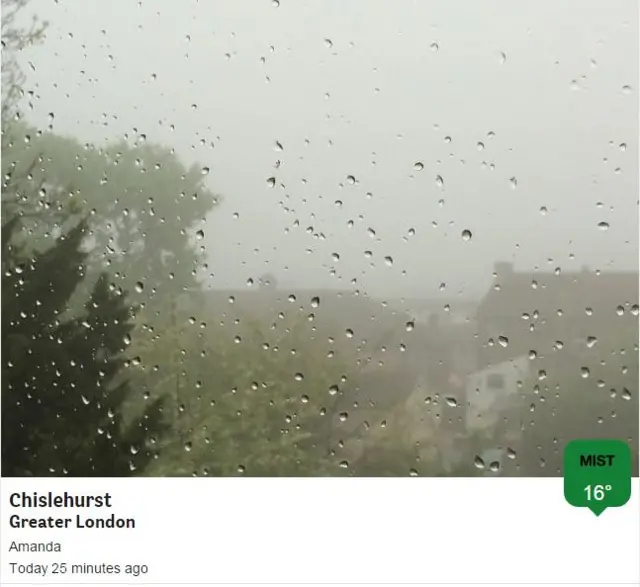 Weather Watcher picture of a rainy Chislehurst